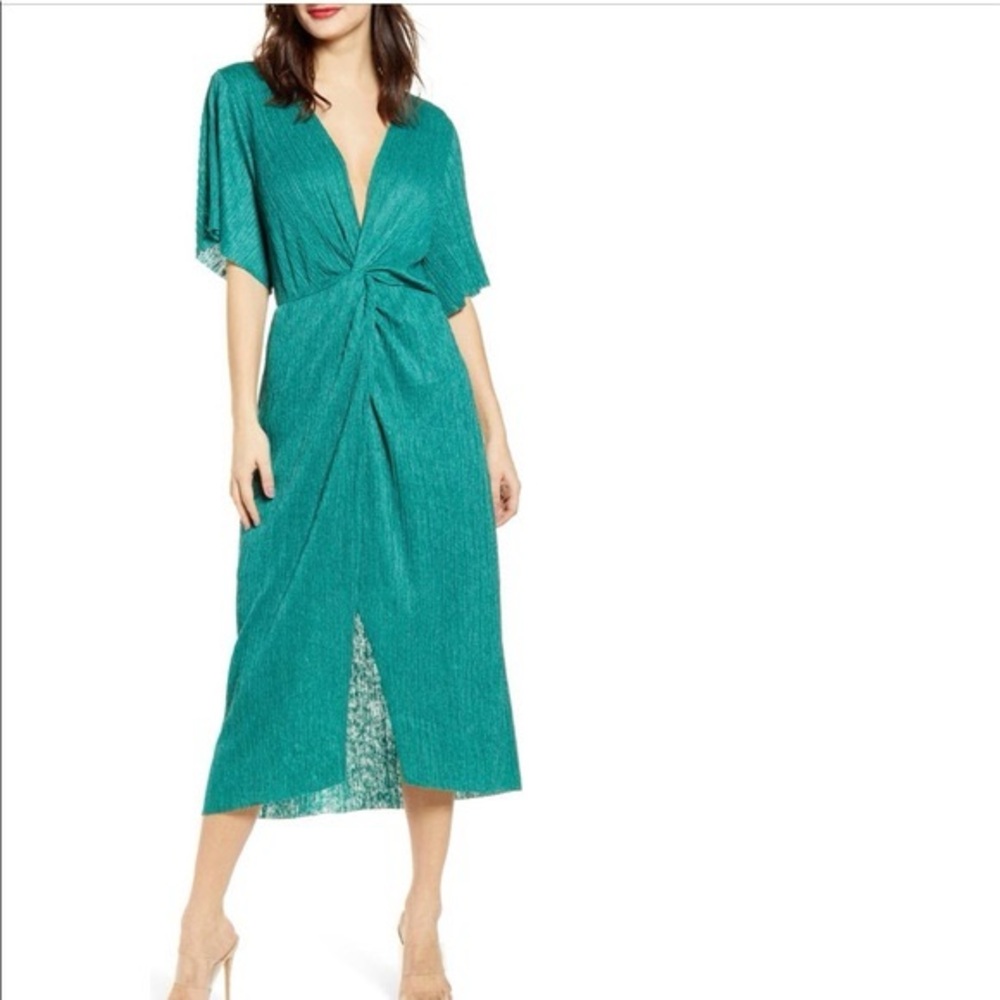 All in Favor Teal Midi Dress